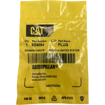CAT 8S-9094 6.193mm Orifice Plug for Engine Cylinder Block