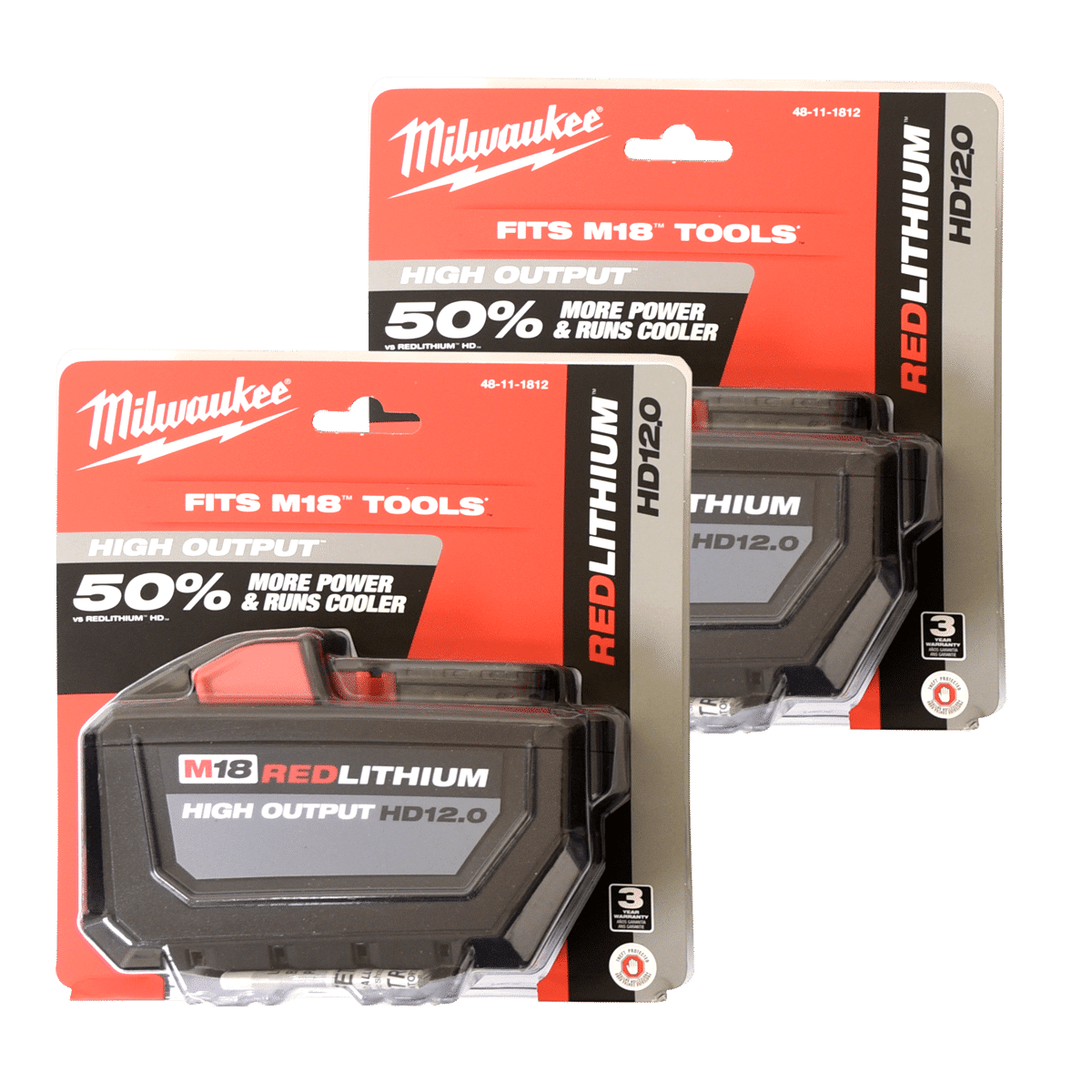 Super Vac BL12-X2 Milwaukee M18 12Ah Batteries (2 Pack)