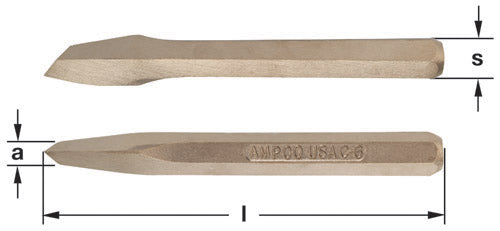 C-6 - AMPCO Chisel Diamond Pt 1/2'', 8'' OAL