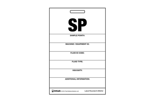 Oil Safe 289252 Sample Point Label - Plastic Card - Detailed