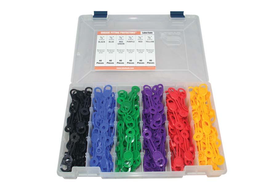 Oil Safe Grease Fitting Protector Kit - 1/4" - 6 Color - KIT G