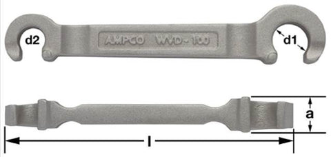 WVD-100 - AMPCO Wrench Valve Wheel Double 15/16x5/8'', 8'' OAL