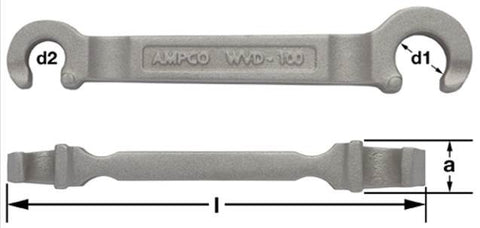 WVD-100 - AMPCO Wrench Valve Wheel Double 15/16x5/8'', 8'' OAL