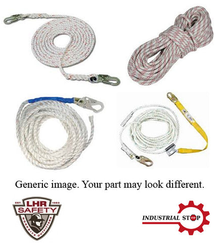 TL58X30 - 5/8" x 30' with 9/16" Hook and Thimble One End Lifeline Rope